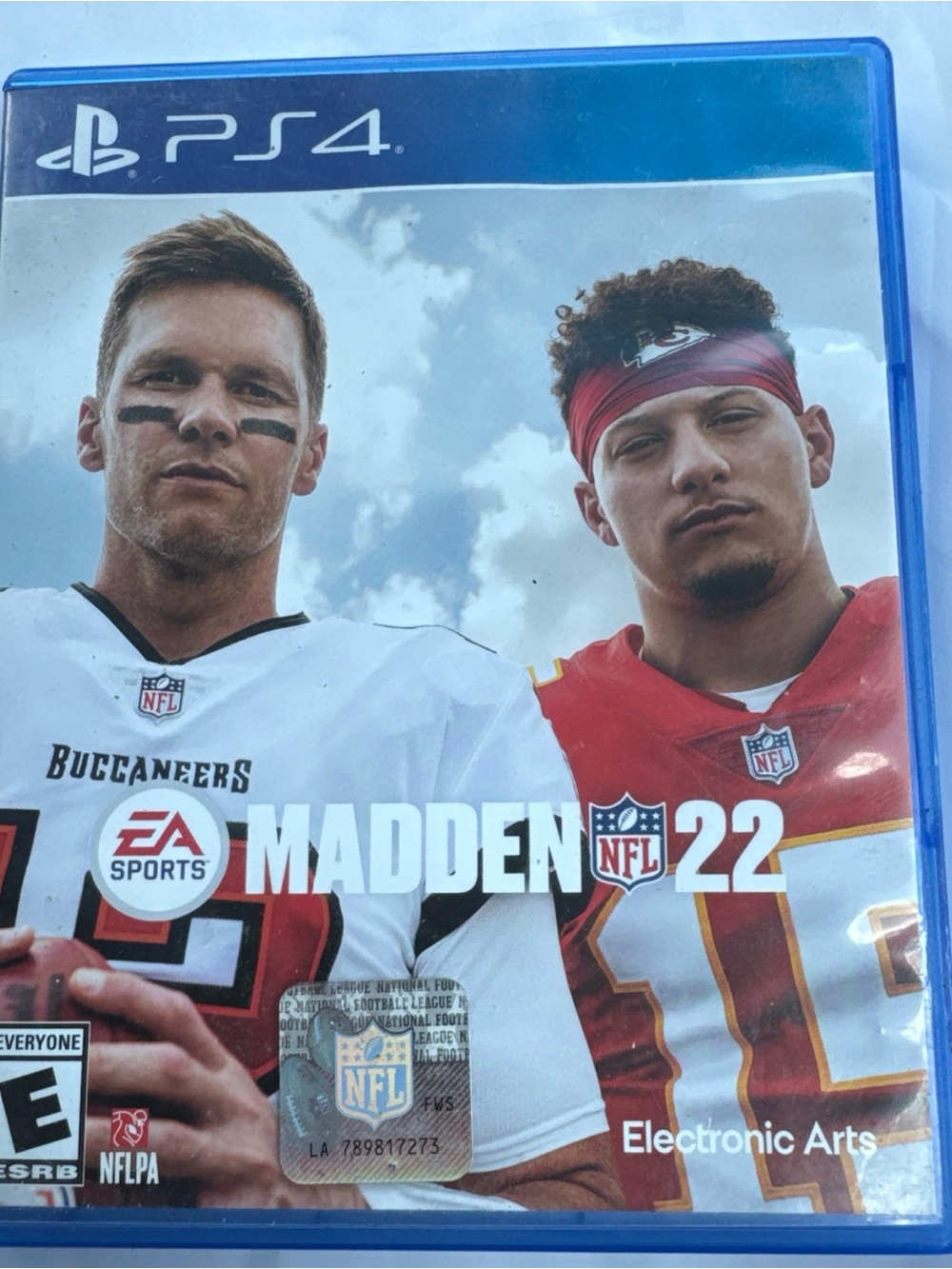 NFL Madden 22 PS4 Game Cover with White and Red Jerseys